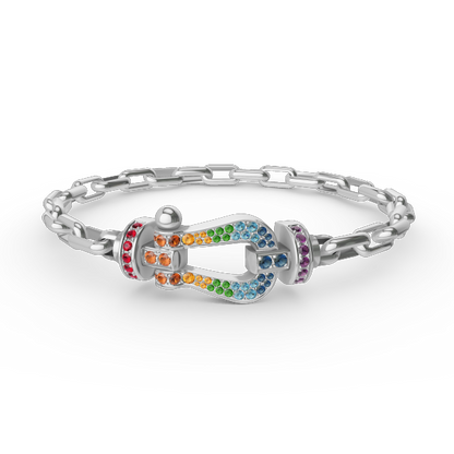 LUXEIFY FORCE LARGE HORSESHOE CLASP  METAL BRACELET