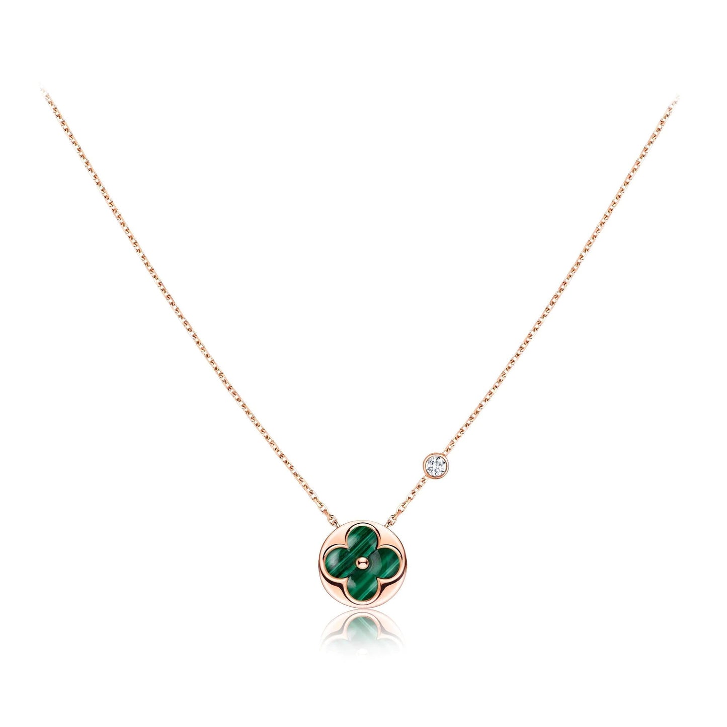 LUXEIFY SUN PEDANT PINK GOLD 1 DIAMOND NECKLACE