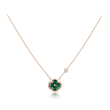 LUXEIFY SUN PEDANT PINK GOLD 1 DIAMOND NECKLACE