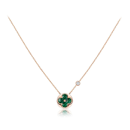 LUXEIFY SUN PEDANT PINK GOLD 1 DIAMOND NECKLACE