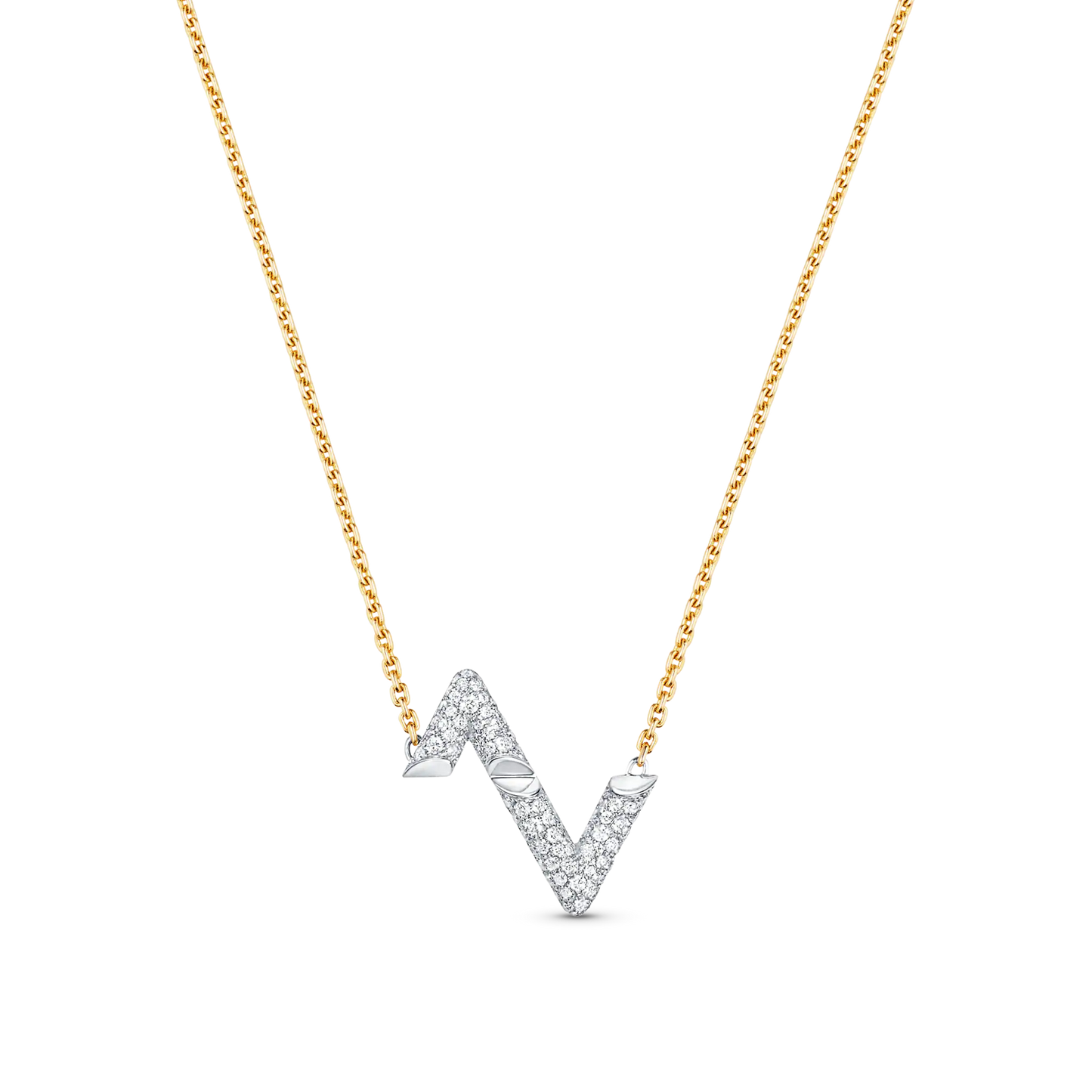 LUXEIFY VOLT SILVER DIAMOND PEDANT NECKLACE