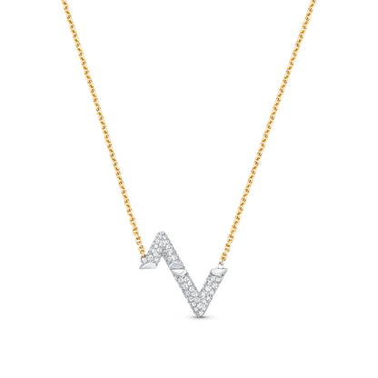 LUXEIFY VOLT SILVER DIAMOND PEDANT NECKLACE