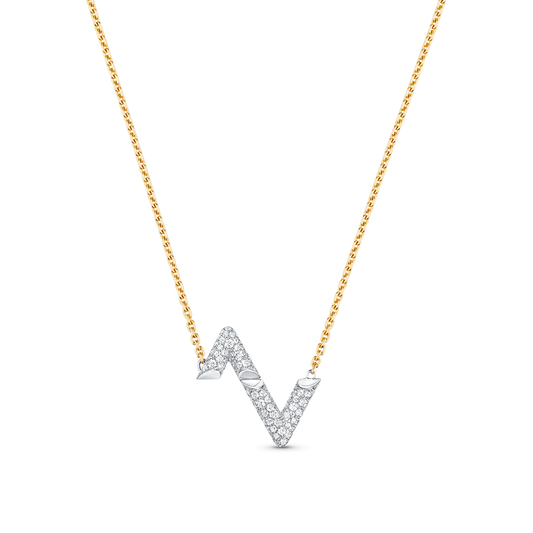LUXEIFY VOLT SILVER DIAMOND PEDANT NECKLACE