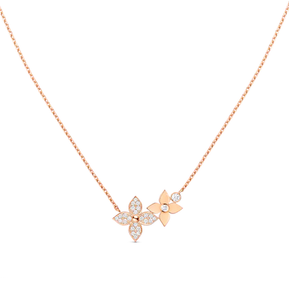 LUXEIFY STAR BLOSSOM NECKLACE PINK GOLD DIAMONDS