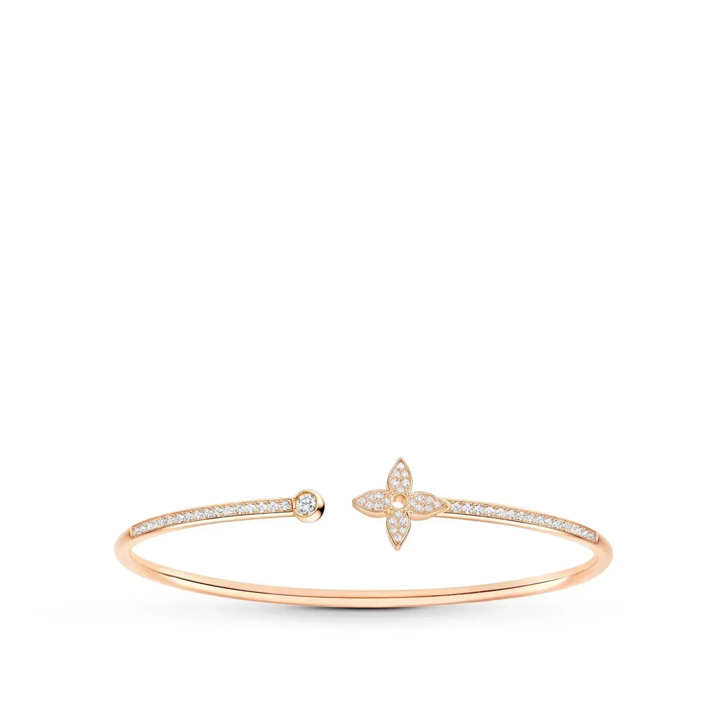 LUXEIFY IDYLLE PINK GOLD OPEN BRACELET DIAMOND PAVED
