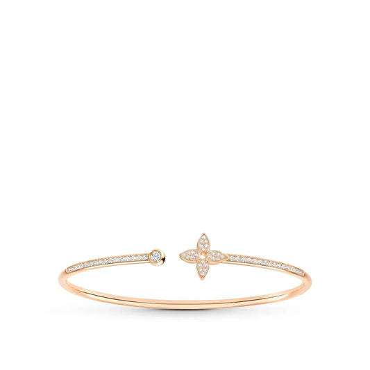 LUXEIFY IDYLLE PINK GOLD OPEN BRACELET DIAMOND PAVED