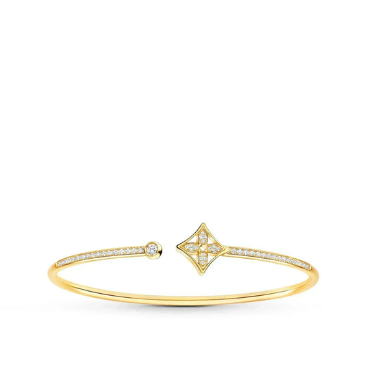 LUXEIFY IDYLLE GOLD OPEN BRACELET DIAMOND PAVED