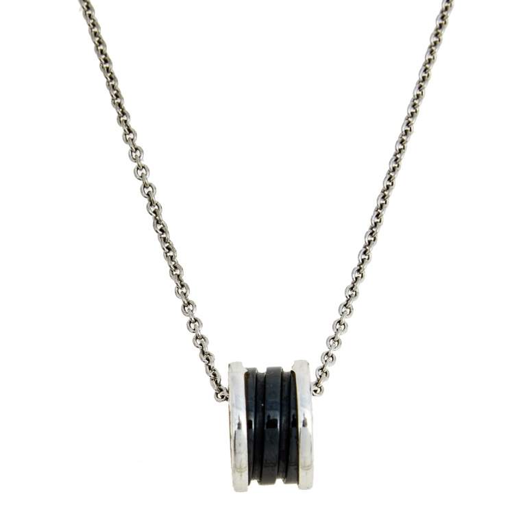 LUXEIFY ZERO 1 BLACK CERAMIC SILVER NECKLACE