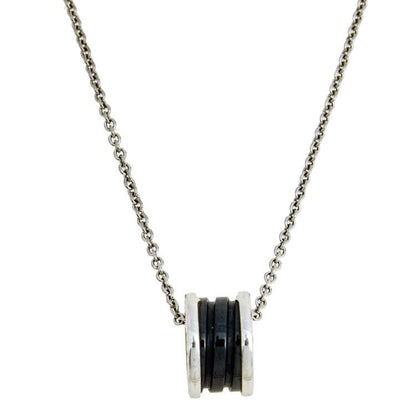LUXEIFY ZERO 1 BLACK CERAMIC SILVER NECKLACE