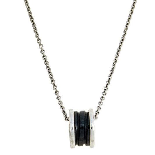 LUXEIFY ZERO 1 BLACK CERAMIC SILVER NECKLACE