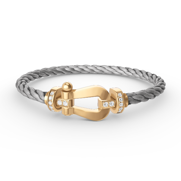 LUXEIFY FORCE LARGE HORSESHOE HALF DIAMOND BRACELET GOLD