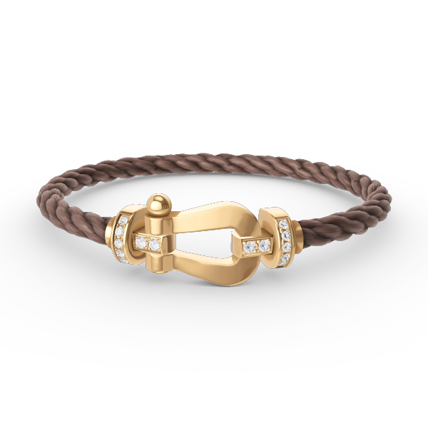 LUXEIFY FORCE LARGE HORSESHOE HALF DIAMOND BRACELET GOLD
