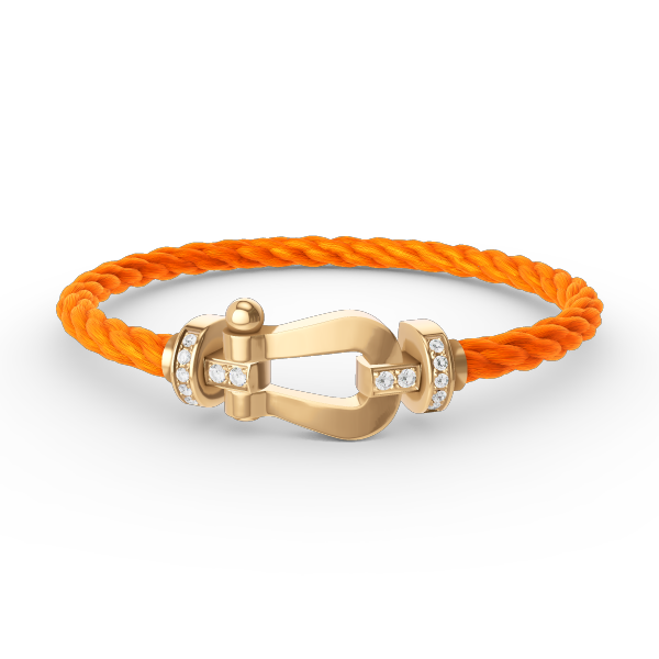 LUXEIFY FORCE LARGE HORSESHOE HALF DIAMOND BRACELET GOLD