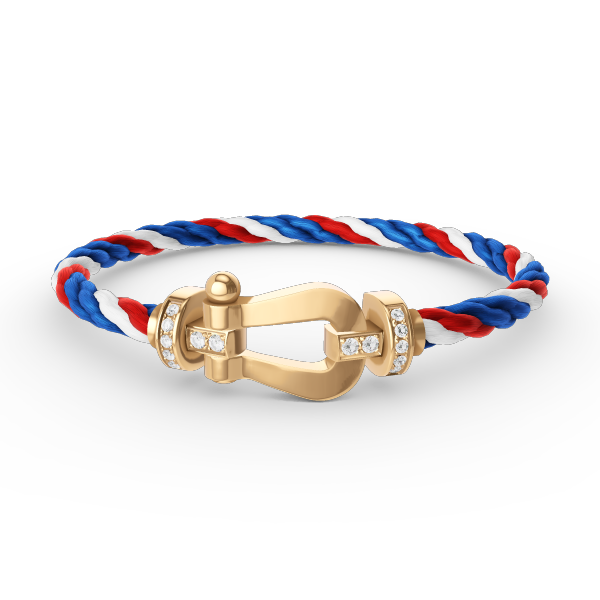 LUXEIFY FORCE LARGE HORSESHOE HALF DIAMOND BRACELET GOLD