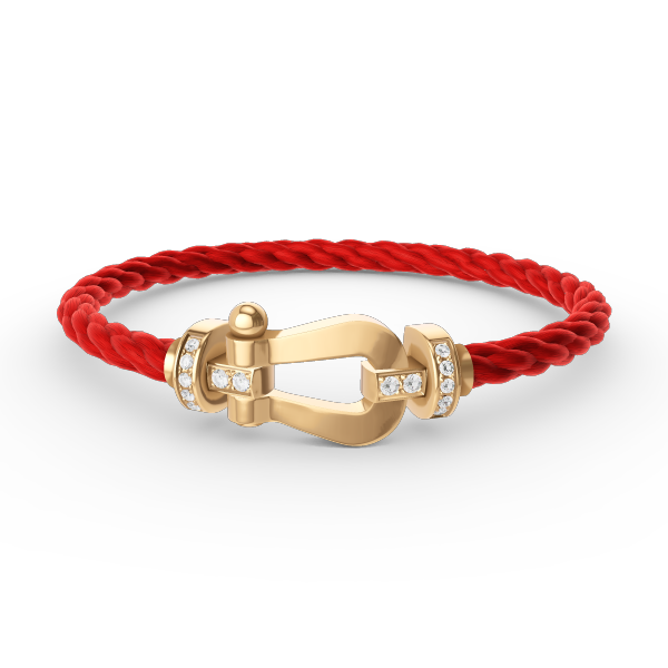 LUXEIFY FORCE LARGE HORSESHOE HALF DIAMOND BRACELET GOLD