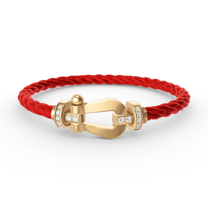 LUXEIFY FORCE LARGE HORSESHOE HALF DIAMOND BRACELET GOLD