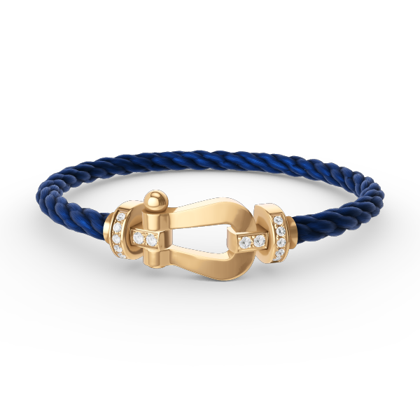 LUXEIFY FORCE LARGE HORSESHOE HALF DIAMOND BRACELET GOLD