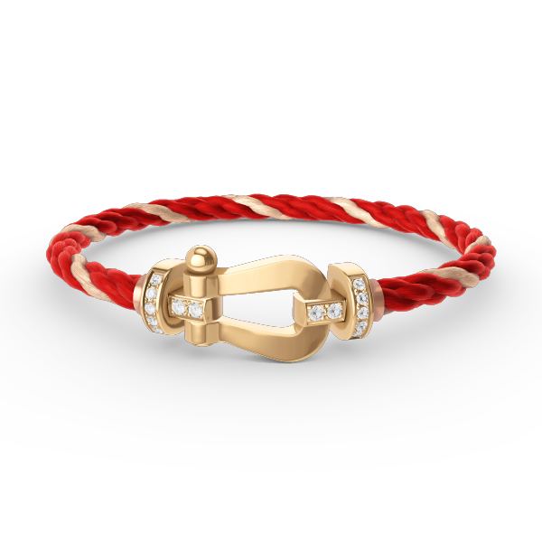 LUXEIFY FORCE LARGE HORSESHOE HALF DIAMOND BRACELET GOLD