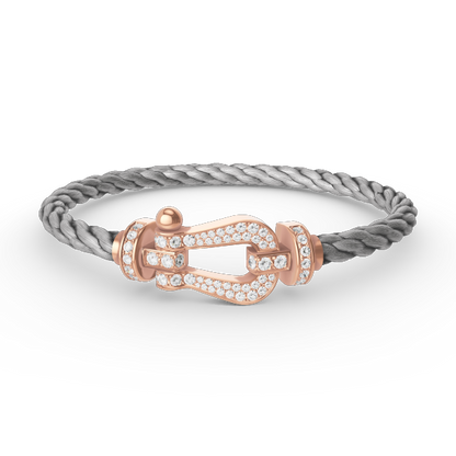 LUXEIFY FORCE LARGE HORSESHOE FULL DIAMOND BRACELET ROSE GOLD
