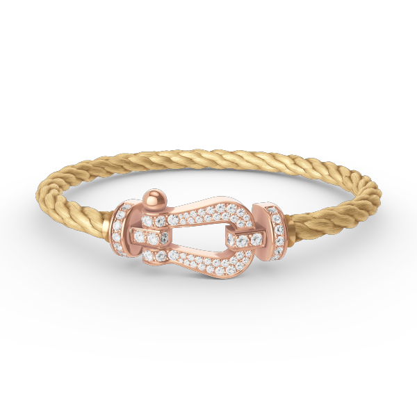 LUXEIFY FORCE LARGE HORSESHOE FULL DIAMOND BRACELET ROSE GOLD