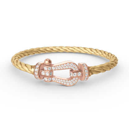 LUXEIFY FORCE LARGE HORSESHOE FULL DIAMOND BRACELET ROSE GOLD