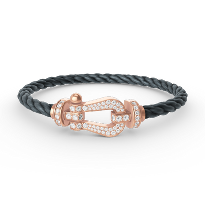 LUXEIFY FORCE LARGE HORSESHOE FULL DIAMOND BRACELET ROSE GOLD