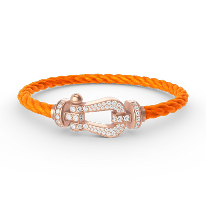 LUXEIFY FORCE LARGE HORSESHOE FULL DIAMOND BRACELET ROSE GOLD