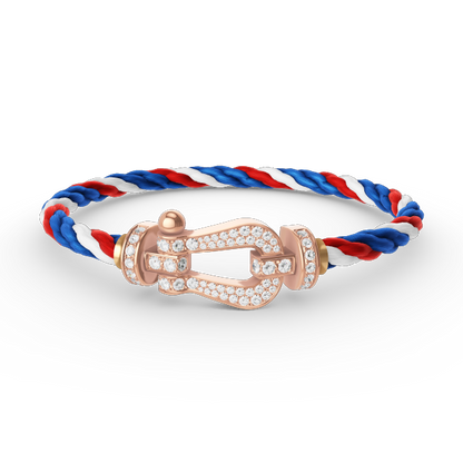 LUXEIFY FORCE LARGE HORSESHOE FULL DIAMOND BRACELET ROSE GOLD