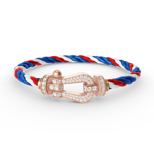 LUXEIFY FORCE LARGE HORSESHOE FULL DIAMOND BRACELET ROSE GOLD