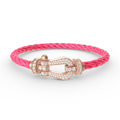 LUXEIFY FORCE LARGE HORSESHOE FULL DIAMOND BRACELET ROSE GOLD