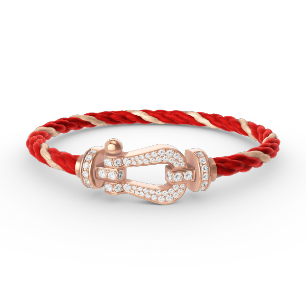 LUXEIFY FORCE LARGE HORSESHOE FULL DIAMOND BRACELET ROSE GOLD