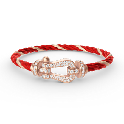 LUXEIFY FORCE LARGE HORSESHOE FULL DIAMOND BRACELET ROSE GOLD