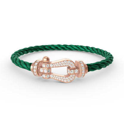 LUXEIFY FORCE LARGE HORSESHOE FULL DIAMOND BRACELET ROSE GOLD