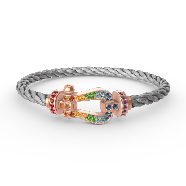 LUXEIFY FORCE LARGE HORSESHOE  COLORED DIAMOND BRACELET ROSE GOLD