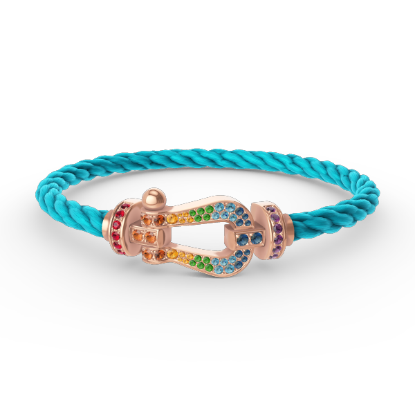 LUXEIFY FORCE LARGE HORSESHOE  COLORED DIAMOND BRACELET ROSE GOLD