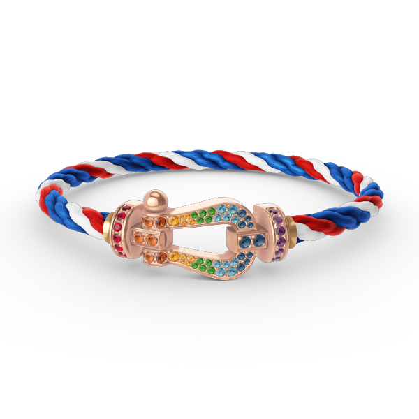 LUXEIFY FORCE LARGE HORSESHOE  COLORED DIAMOND BRACELET ROSE GOLD