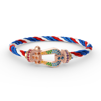 LUXEIFY FORCE LARGE HORSESHOE  COLORED DIAMOND BRACELET ROSE GOLD