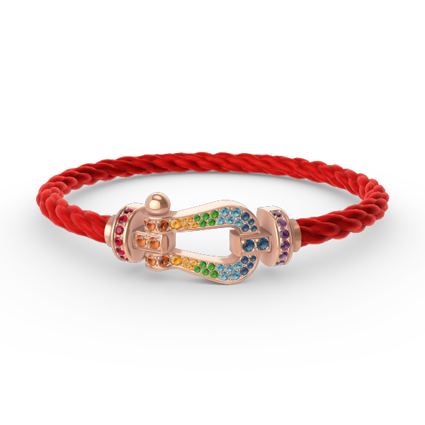 LUXEIFY FORCE LARGE HORSESHOE  COLORED DIAMOND BRACELET ROSE GOLD