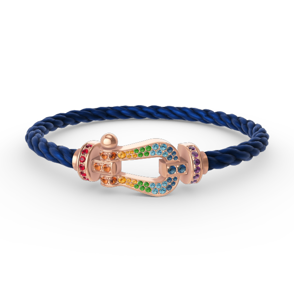 LUXEIFY FORCE LARGE HORSESHOE  COLORED DIAMOND BRACELET ROSE GOLD