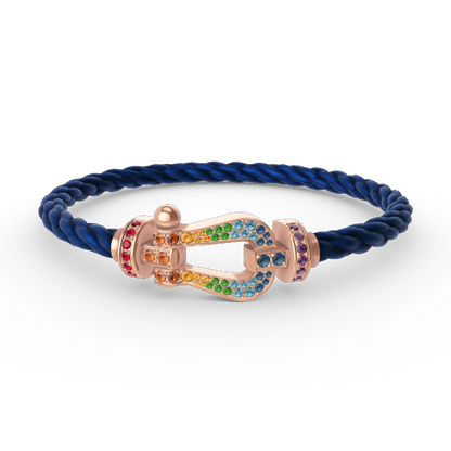 LUXEIFY FORCE LARGE HORSESHOE  COLORED DIAMOND BRACELET ROSE GOLD