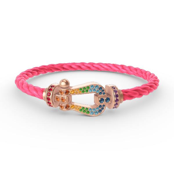 LUXEIFY FORCE LARGE HORSESHOE  COLORED DIAMOND BRACELET ROSE GOLD