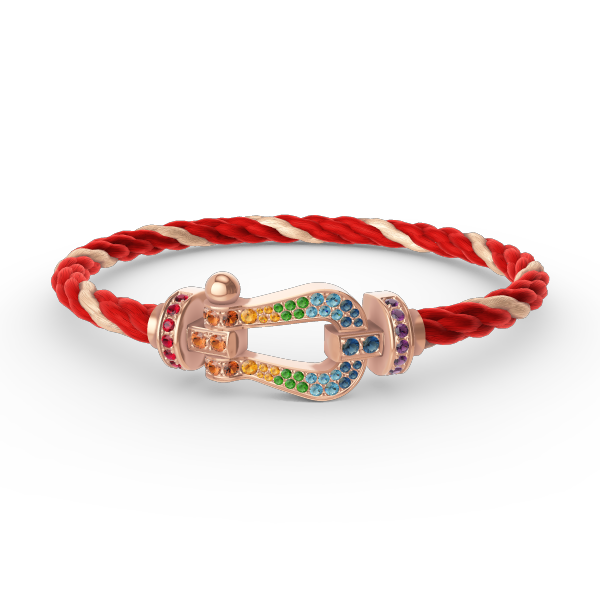 LUXEIFY FORCE LARGE HORSESHOE  COLORED DIAMOND BRACELET ROSE GOLD