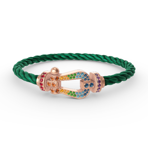 LUXEIFY FORCE LARGE HORSESHOE  COLORED DIAMOND BRACELET ROSE GOLD