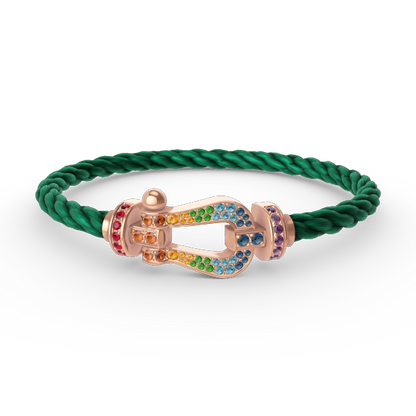 LUXEIFY FORCE LARGE HORSESHOE  COLORED DIAMOND BRACELET ROSE GOLD