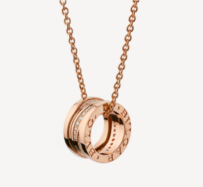 LUXEIFY ZERO 1 PINK GOLD DIAMOND NECKLACE