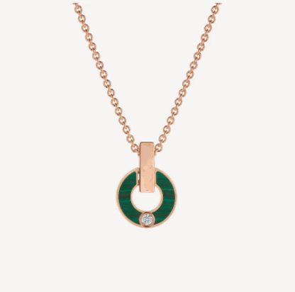 LUXEIFY GARI NECKLACE PINK GOLD MALACHITE
