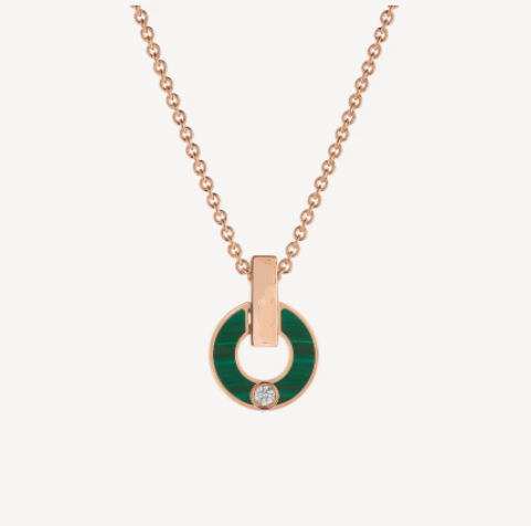 LUXEIFY GARI NECKLACE PINK GOLD MALACHITE