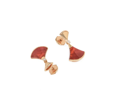 LUXEIFY DREAM Carnelian PINK GOLD EARRINGS