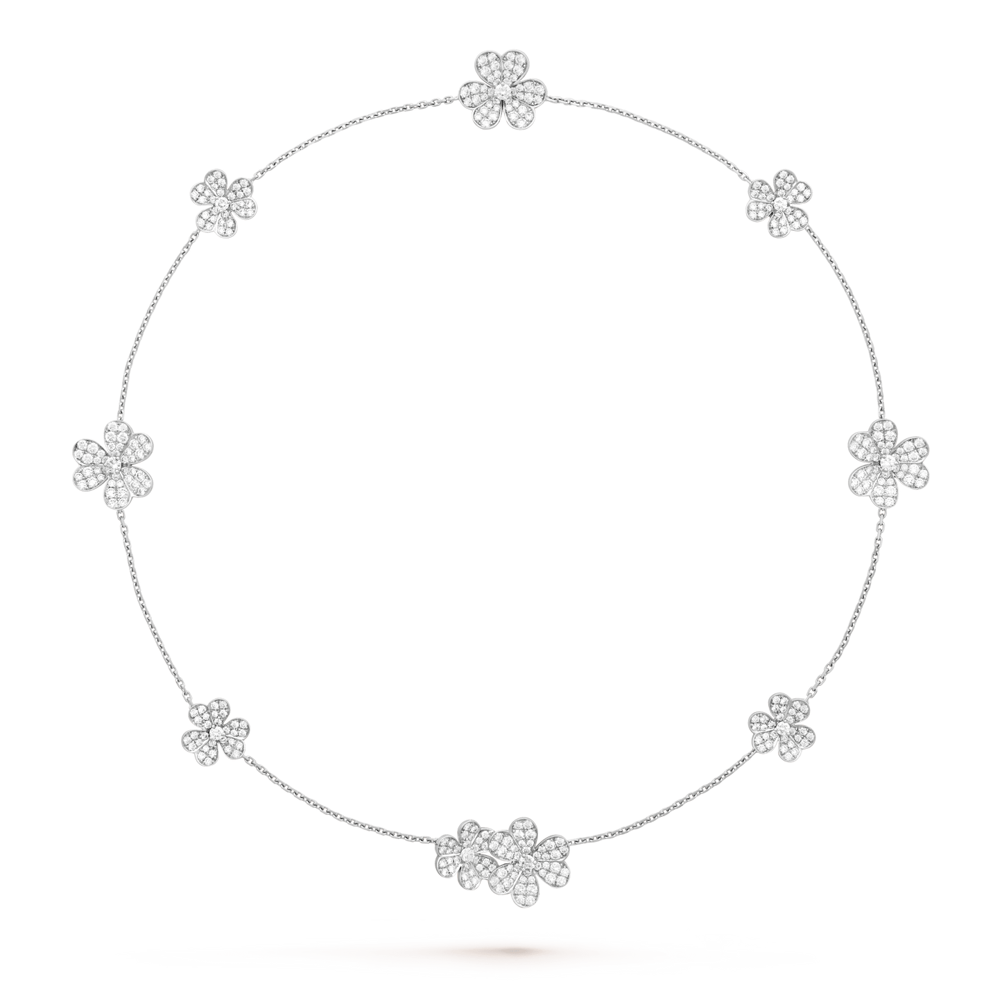 FRIVOLE SILVER 9 FLOWERS NECKLACE