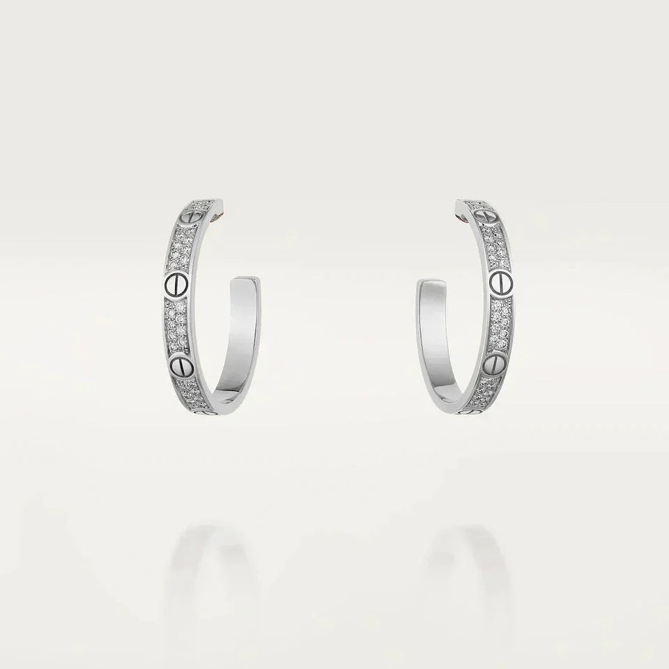 LUXEIFY LOVE DIAMOND SILVER HOOP EARRINGS